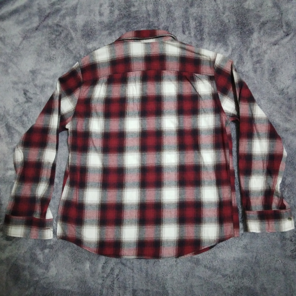 Men's Arizona Red & White Plaid Long Sleeve Shirt XL